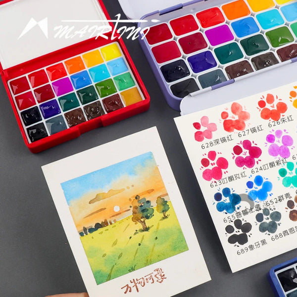 AOOKMIYA Mairtini Bouguereau 24-color Watercolor Paint Packaging 0.5/1ML Artist-grade Transparent Watercolor Portable Art Supplies