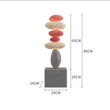 Creative Home Decor Large Stone 80CM Glowing Stone Statue Indoor Feng Shui Sculpture Creative Home Decor Living Room Accessories