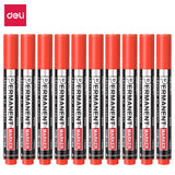 AOOKMIYA 10PCS/BOX Deli S552 Inkable Marker Permanent Marker Pen Paint Marker  Black Blue Red 3 Colors Ink Changeable Pen