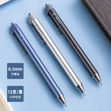 Deli 3pcs 0.5mm Black Ink Straight Liquid Gel Pen Signing Pen Office Pen School Supplies Stationery High-quality Pen