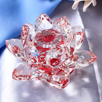 AOOKMIYA Crystal Lotus Flower Figurine Home Wedding Decoration Glass Craft Collection Paperweight Table Ornaments Souvenir Gifts