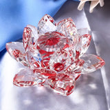 AOOKMIYA Crystal Lotus Flower Figurine Home Wedding Decoration Glass Craft Collection Paperweight Table Ornaments Souvenir Gifts