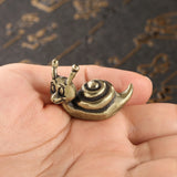 AOOKMIYA ART+ Creative Gifts Brass Snail Ornament Cute Animal Copper Figurines Creative Kawaii Pet Home Decor Office Desktop Decorations Tea Pet