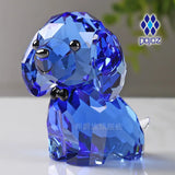 Crystal Dog Figurine for Birthday Gifts Chinese Zodiac Animal Art Craft Lucky Fortune Desktop Decor for Home Office Display