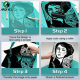 AOOKMIYA Marei's 3pcs Soft Linoleum Carving Block, Linocut Block for Printmaking, Printmaking Art Set (6x8.7/8.7x12/12x17.8/17.8x23.6 in)