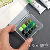 AOOKMIYA 12 Colors White Night Watercolor Paint Packed 0.5/1ML Green Series Artist Grade Plant Painting Portable Travel Art Supplies