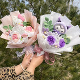 AOOKMIYA ART+ Creative Gifts Kawaii Hello Kitty Cat Dolls With Artificial Flowers Creative Sanrio Bouquet Christmas Valentine Birthday Graduation Gifts
