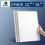 AOOKMIYA Marie's 3 Pack Stretched Canvas with 6x6", 8x8", 12x12", 12x16" and 16x20", 100% Cotton Primed White Rectangular Wooden Framed