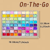 AOOKMIYA 78pcs Pearlescent Solid Watercolor Paint Set with Brushes,Metallic Sparkle Pigment with Portable Box for Painting,Writing