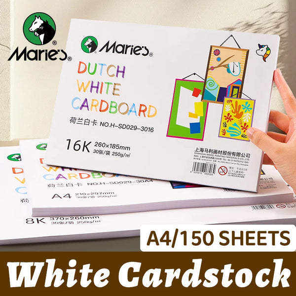 AOOKMIYA Marie's 21x29.7cm/8.26x11.69in White Cardstock,60/90/120/150 Sheets 250gsm/90 lb for Marker,Pencil,Acrylic,Watercolor,Cards