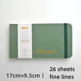 AOOKMIYA Portable Watercolor Book 300g Cotton Wood Mixed Pulp Fine Lines Travel Sketchbook for Drawing Student's Painting Art Supplies