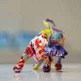 Wall Street Bull Animal Resin Sculpture Crafts Ornaments, Modern Home Living Room TV Cabinet Office Desktop Decoration Gift