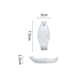 AOOKMIYA Cute White Bear Ceramic Palette Washing Bowl Easy To Clean Pen Holder Watercolor Gouache Paint Plate Painting Art Supplies