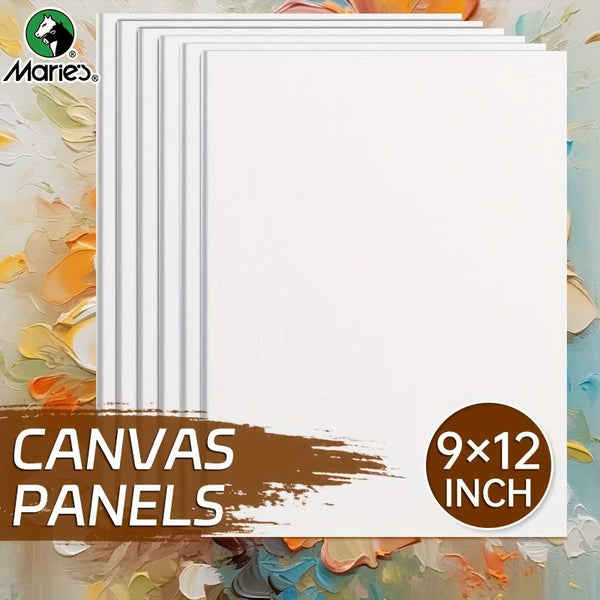 AOOKMIYA 2/4/6pcs Marie's 9x12in Canvas Panels,Blank Flat for Acrylic,Marker,Oil, Watercolor,Pouring Painting,Tempera for Artist,Adults