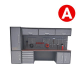 1:18 Scale Garage Diorama Tool Cabinet Set - Advanced DIY Assembly Display Model for Collectors, pvc & Metal Car Workshop Scene