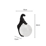 AOOKMIYA Creative Crystal Ball Panther Cheetah Leopard Metal Animal Sculptures Glass Decorative Figurines Home Decoration Accessories