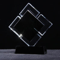 AOOKMIYA Customized Transparent Crystal Trophy, Five-Star, Creative Awards Ceremony, Competition Event, Craft Gift, Home Decorations, 1Pc