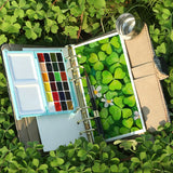 AOOKMIYA Empty Watercolor Palette 24 Grids Magnetic Flip Paint Box Paint Tray Beginner Artist Travel Painting Portable Art Supplies