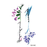 AOOKMIYA Small Waterproof Temporary Tattoo Sticker Colorful Leaf Flower Elephant Dolphin  Art Wrist Neck Women Kids Fake Mini Tatoo