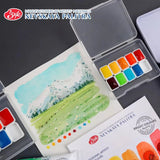Russian White Night Watercolor Paint 9 Color Portable Pigment Box 0.5/1ML Master Summer Plant Landscape Painting Art Supplies