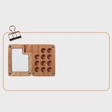 AOOKMIYA New 11-grid Portable Palette Mini Watercolor Paint Box Walnut Travel Carry-on Painting and Sketching Set Art Supplies
