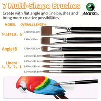 AOOKMIYA 22pcs Marie's Metallic Acrylic Paint Set,15 Colors & 7pcs Paintbrushes,Rich Iridescent Pearlescent Pigments for DIY,Rock,Glass