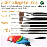 AOOKMIYA 22pcs Marie's Metallic Acrylic Paint Set,15 Colors & 7pcs Paintbrushes,Rich Iridescent Pearlescent Pigments for DIY,Rock,Glass
