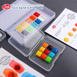 Russian White Night Watercolor Paint 9 Color Portable Pigment Box 0.5/1ML Master Summer Plant Landscape Painting Art Supplies
