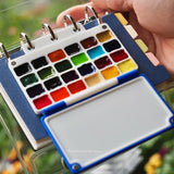 AOOKMIYA Empty Watercolor Palette Set Creative Loose Leaf Portable Watercolor Paint Box Art Student Travel Sketch Painting Supplies