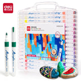 AOOKMIYA Deli 64 Colors Acrylic Paint Marker Pen Acrylic Marker Set Plumones Rotuladores Poster Pen Back to School Gift for Kids