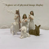 10 and 6 pieces, handicrafts, resin carvings, Thanksgiving, Nativity ornaments, Christmas figures, holiday decorations