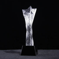 AOOKMIYA Customized Transparent Crystal Trophy, Five-Star, Creative Awards Ceremony, Competition Event, Craft Gift, Home Decorations, 1Pc