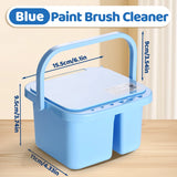 AOOKMIYA Marie's Blue Paint Brush Cleaner Washer,Multifunction Painting Brush Basin Holder and Organizer for Acrylic,Watercolor,Gouache