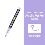 16 Colors Direct-liquid Acrylic Marker Pen Waterproof Pen Soft Brush Nib for Glass Stone Metal Glass Art Supplies Stationery