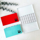 AOOKMIYA 24-grid Three-fold Watercolor Palette Painted Iron Box Large-capacity Watercolor Paint Storage Box Paint Tray Art Supplies