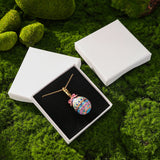 Fashion Openable Princess Enamel Bow Easter Egg Pendant Necklace for Women Sweet Party Jewelry Keychain Pendant Valentine Gift