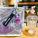 AOOKMIYA ART+ Creative Gifts Creative Electroplated XX Eyes Cartoon Bear Keyring Delicate Acrylic Animal Keychain Trend Car Bag Key Chains for Women Couple