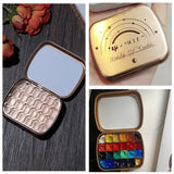 AOOKMIYA Mini Portable Watercolor Paint Box Metal Watercolor Sub-packing Box Pigment Moisturizing Box Sketch Painting Art Supplies