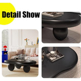 Modern Coffee Table Cloud Shape Low Coffee Table Cartoon Irregular Indoor Tea Table with 3 Oval Leg for Living Room (47in)