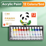 AOOKMIYA Acrylic Paint Set 12/18/24 Colors 5ml/0.17oz,Water-Proof Portable Art Rich Pigments for DlY Craft,Drawing,Painting,Canvas, Rock