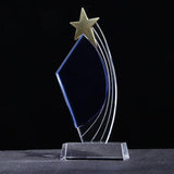 AOOKMIYA Customized Transparent Crystal Trophy, Five-Star, Creative Awards Ceremony, Competition Event, Craft Gift, Home Decorations, 1Pc