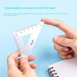 Deli Student Stationery Set,Triangle Ruler,Straight Ruler,Grid Ruler,Angle Measuring Tool,Aluminum Alloy Material（4Pcs/Set）