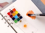 Watercolor paint palette portable art transparent acrylic mini painting Iron box high-value moisturizing color palette