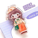 Flash Girl Series Acrylic Thickened Handbook Folder Cartoon Sticky Notes Test Papers Classification Folder Snack Sealing Folder