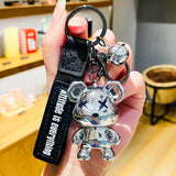 AOOKMIYA ART+ Creative Gifts Creative Electroplated XX Eyes Cartoon Bear Keyring Delicate Acrylic Animal Keychain Trend Car Bag Key Chains for Women Couple