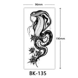 AOOKMIYA Waterproof Flower Temporary Tattoos for Women Black Floral Tattoo Stickers for Hand Arm Body Disposable Fake Tattoo Body Art