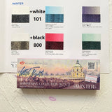 AOOKMIYA Russian White Night New Pearl Watercolor Paint 8-Color Full Block Set Shining Artist Solid Paint Beginner drawing Art Supplies  AOOKMIYA.COM