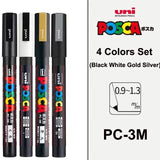 UNI POSCA Markers Set PC-1M/3M/5M Permanent Acrylic Paint Pen Quick Dry Graffiti Painting Art Supplies Japanese Stationery