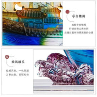 AOOKMIYA Opening smooth sailing auspicious glass crafts smooth sailing boat decoration office living room blessing decoration