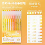 198/6 PCS Drawing Highlighter Morandi Gel Pen Student Diary Scrapbook Painting DIY Gel Pen Office School Supplies Stationery